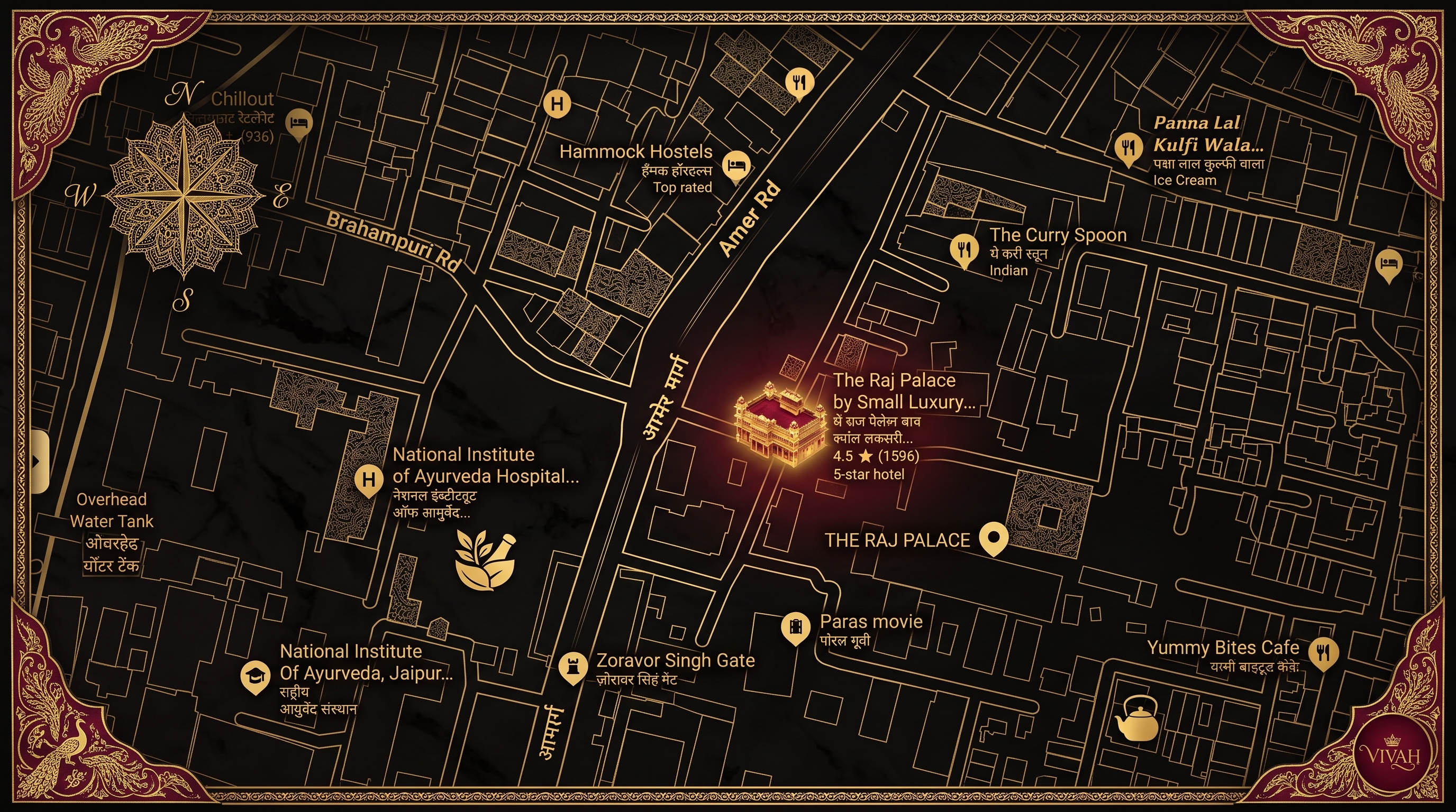 Interactive Location Map - The Raj Palace, Jaipur